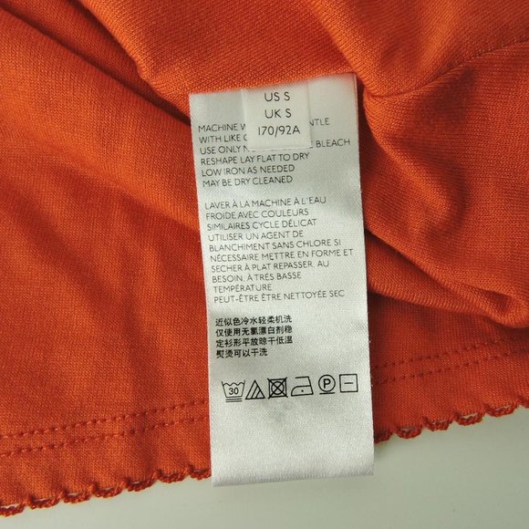 Anthropologie Maeve Dress Sz S Daisy Floral Print soft knit cowl neck orange/red - Picture 10 of 13